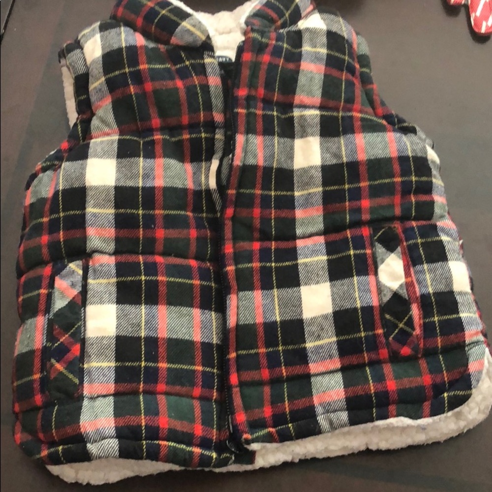 Sherpa plaid vest